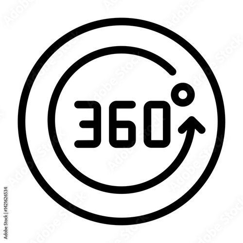 360 degree content viewer - Line icon