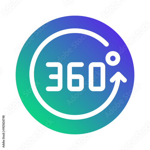 360 degree content viewer - Flat Gradient icon