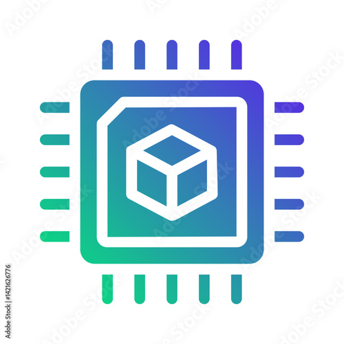 Chip with AR capability - Flat Gradient icon