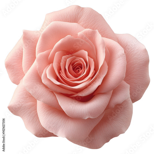 Close-up of a delicate light pink rose against a stark black background creating contrast