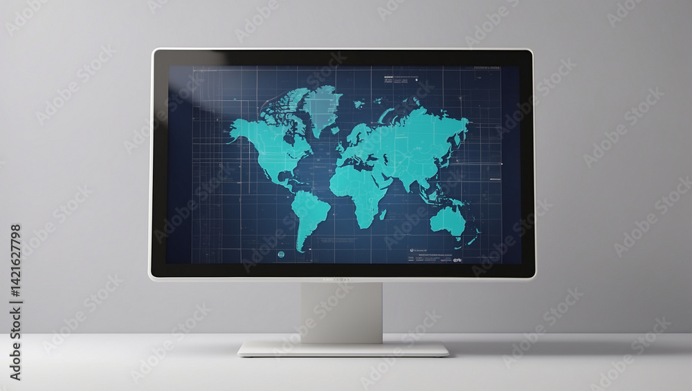 A Mockup of a Digital Screen Display for Presentations and Advertising A Mockup of a Digital Screen Display for Presentations and Advertising