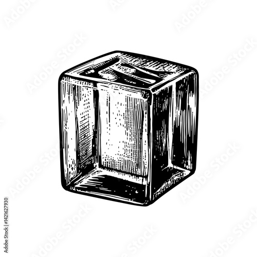Vector engraving style illustration of a Ice Cube