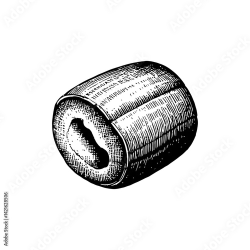 Vector engraving style illustration of a Marshmallow