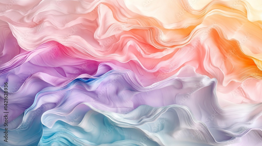 Fototapeta premium Colorful abstract swirls, pastel background, design texture, website banner
