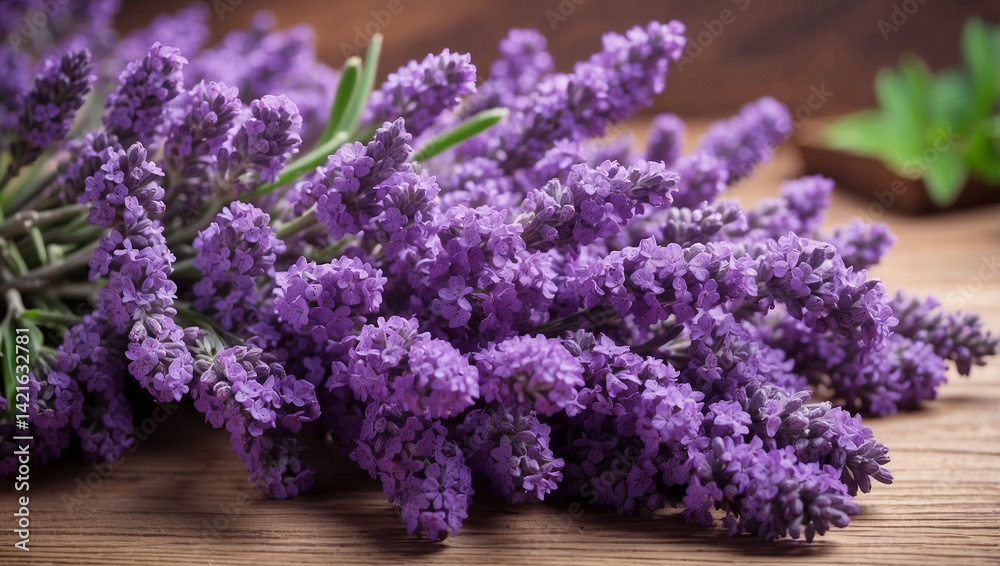Obraz premium Vibrant Purple Lavender Flowers in Full Bloom, Adding Color to Any Garden