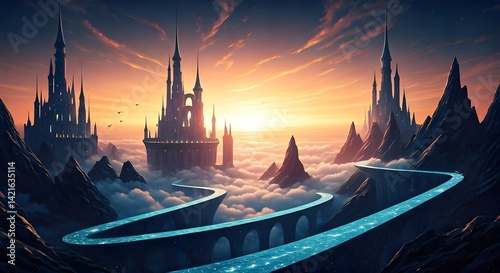 Fantasy alien planet. 3D illustration. 