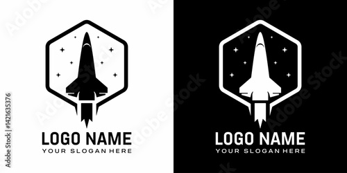 space shuttle logo planet sky star hexagonal