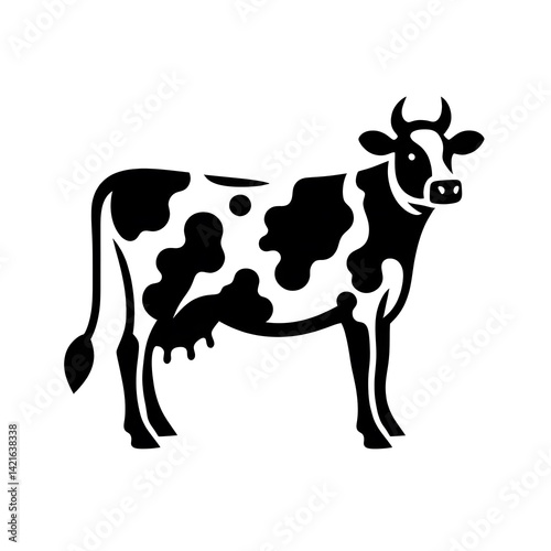 흰 배경, 젖소, 픽토그램 아트, jpeg (white background, milk cow, pictogram art, jpeg)