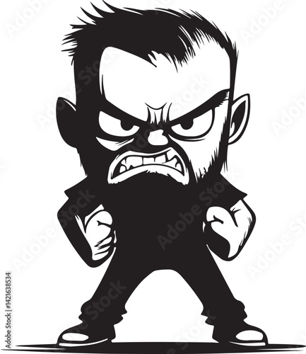 cartoon of an angry man