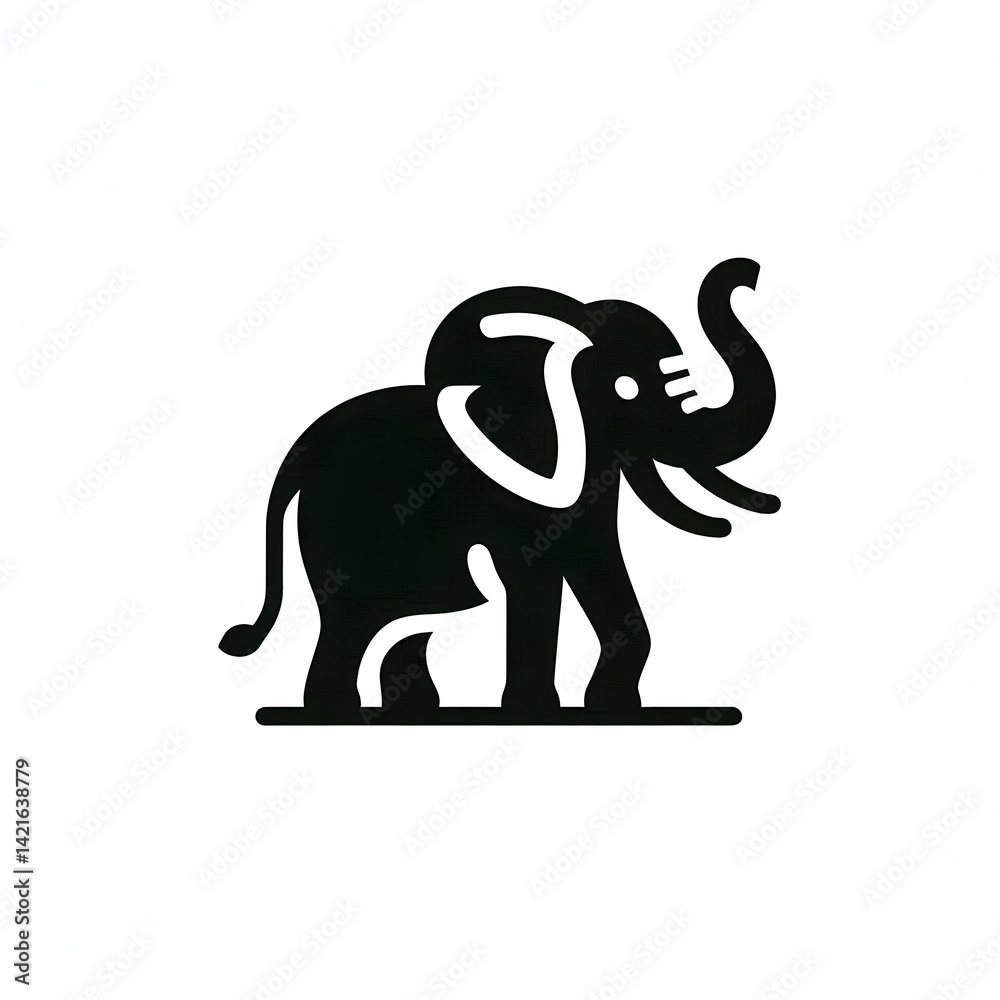 Obraz premium 흰 배경, 코끼리, 픽토그램 아트, jpeg (white background, Elephant, pictogram art, jpeg)