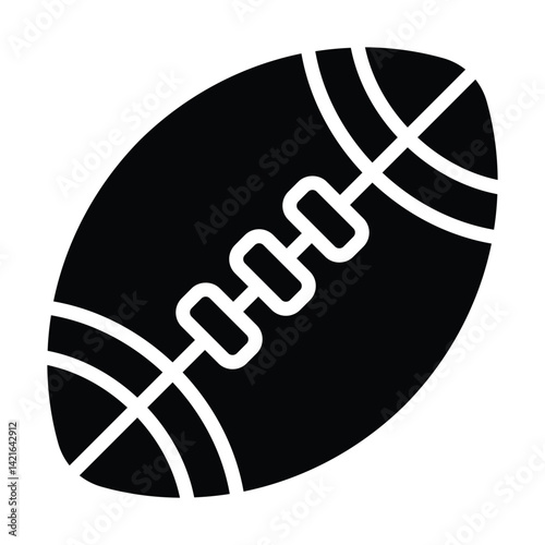 Simple American Football glyph icon. The icon can be used for websites, print templates, presentation templates, illustrations, etc	
