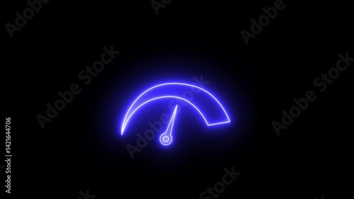 credit score Speedometer rating moving needle animation. speedometer isolated icon on black background.