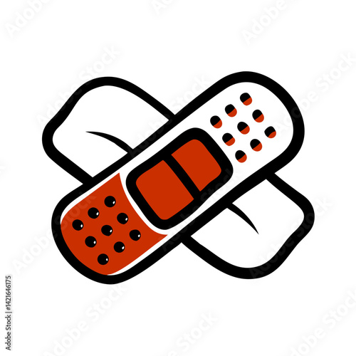 Bandage roll illustration depicting first aid supplies, health care concept