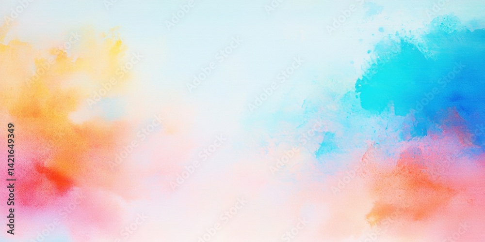 A soft, abstract watercolor background featuring vibrant hues of orange, pink, and blue blending seamlessly, creating a dreamy atmosphere. A soft, abstract watercolor background featuring vibrant hues of orange, pink, and blue blending seamlessly, creating a dreamy atmosphere.