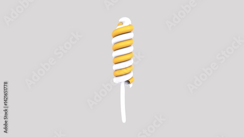 Swirled ice cream dessert isolated on white background