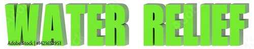 Water Relief - 3d text , 3d render