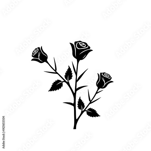 Black silhouette of rose isolated on white, rose, flower, red, isolated, love, nature, white, single, beauty, leaf, pink, blossom, green, stem, floral, valentine, gift, plant, flowers, beautiful, peta