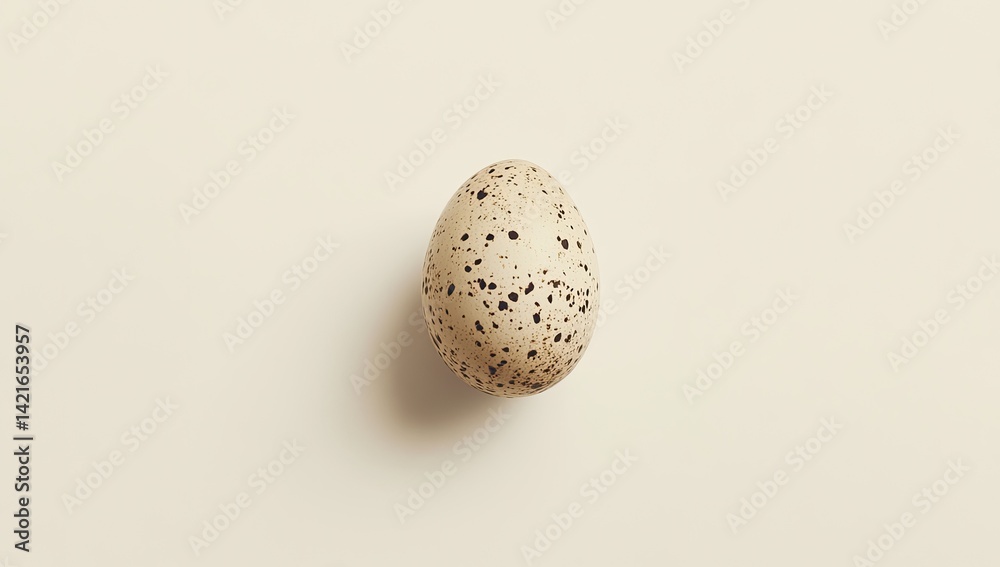 Single speckled egg, top view Single speckled egg, top view