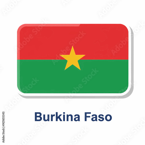 A clear digital illustration of the rectangular flag of Burkina Faso. Below the flag, the word Free Download A clear digital illustration of the rectangular flag of Burkina Faso. Below the flag, the word