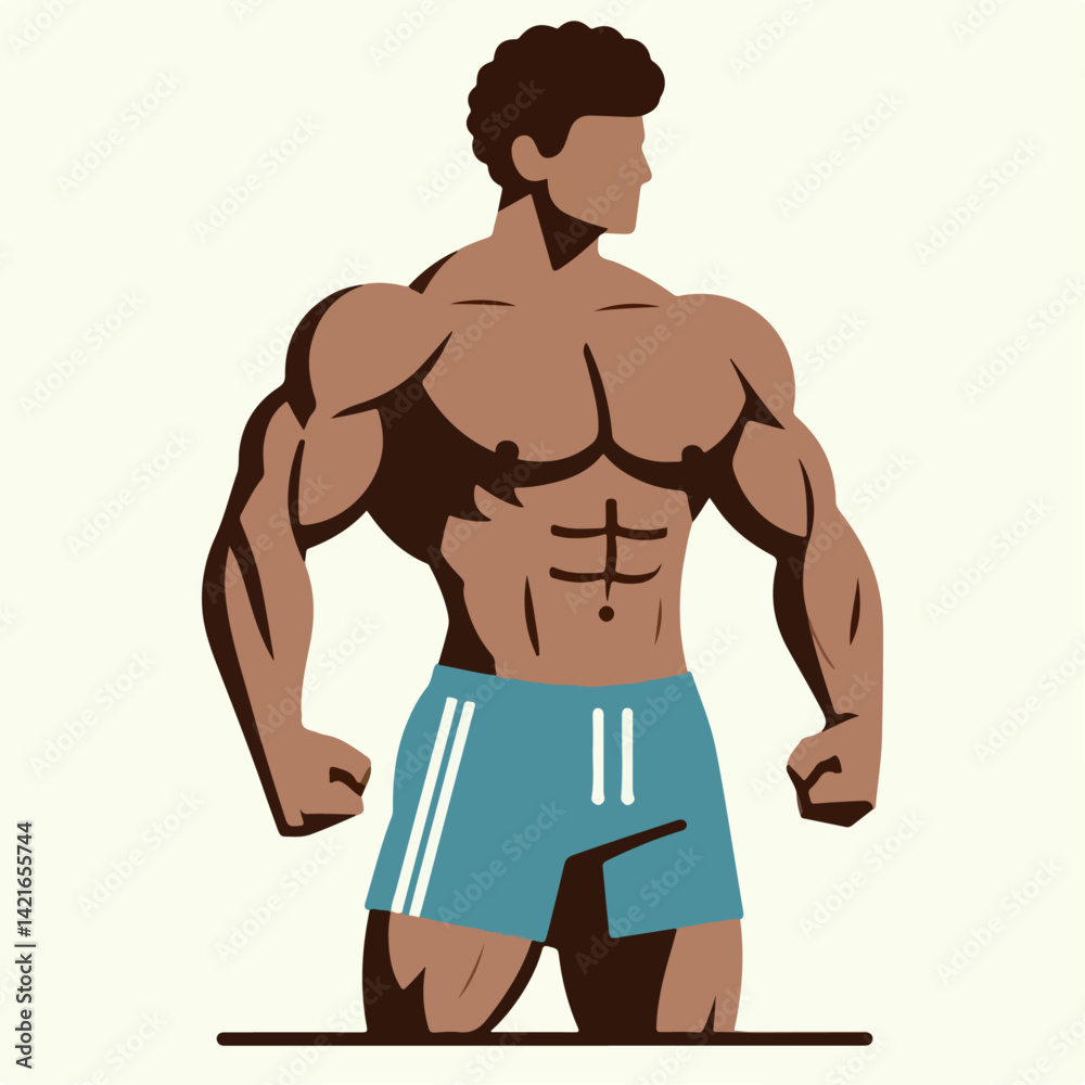 Fototapeta premium illustration of a muscular male body