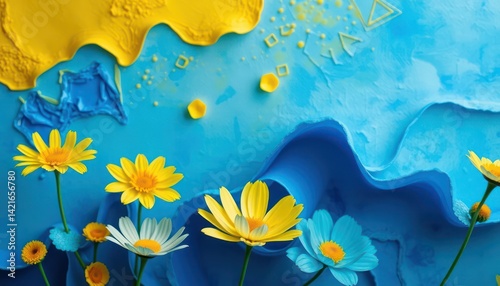 Vibrant abstract floral design