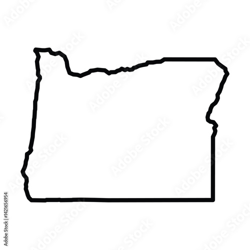 Oregon State Outline Vector Map