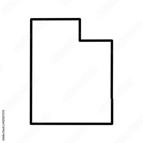 Utah State Outline Vector Map