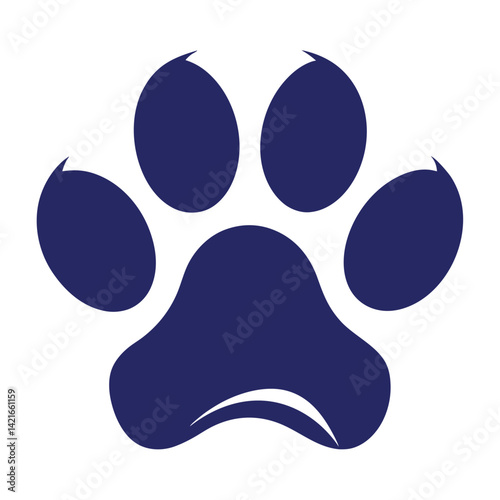 create a dog foot silhouette vector icon  desing with a white background