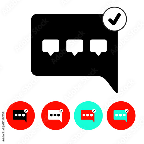 Free Download chat icon-check, black, white and colored buttons - GFXLoad