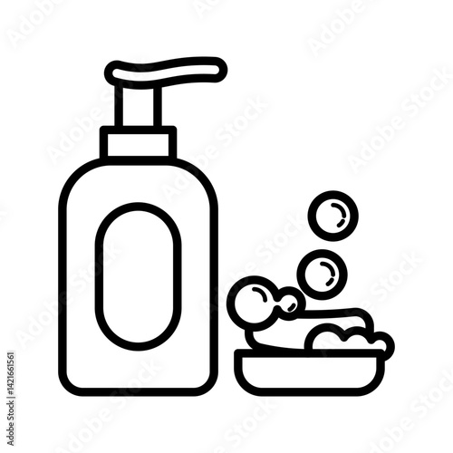 Body wash icon on white background