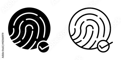 fingerprint success icon on white background