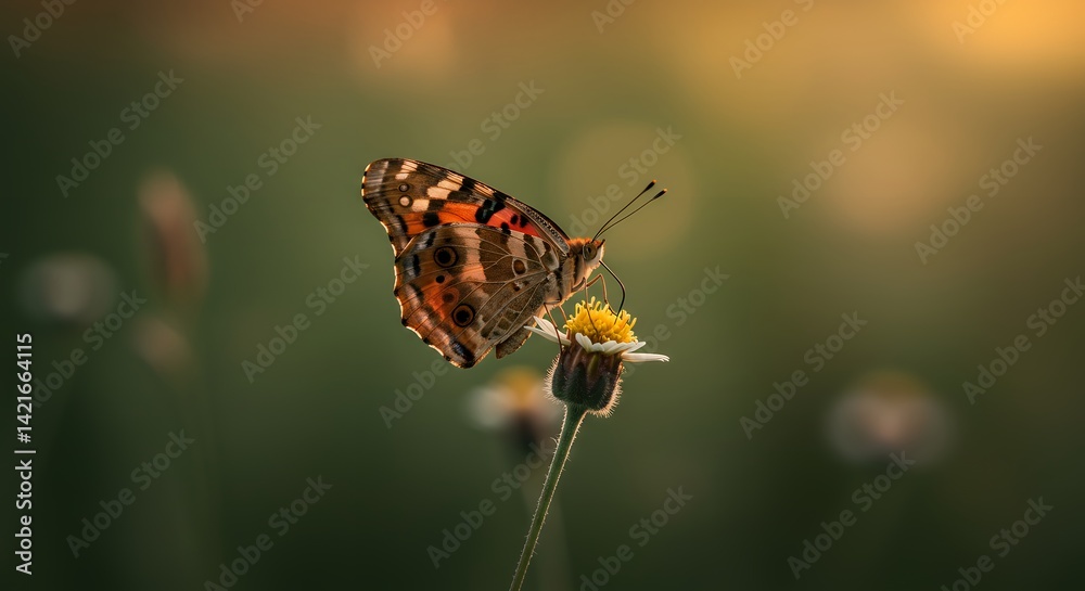 Obraz premium Butterfly on Flower in Natural Setting