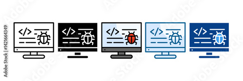 Bug Fixing Icon Set Multiple Style Collection