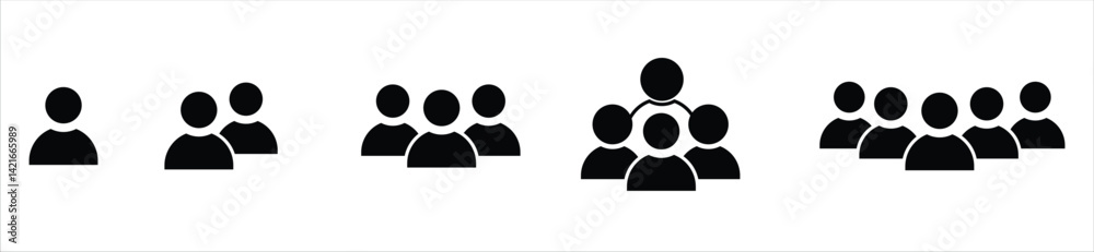 People group icon set. Team people. User profile symbol. Group of people or group of users collection. Persons symbol - stock vector. People group icon set. Team people. User profile symbol. Group of people or group of users collection. Persons symbol - stock vector.