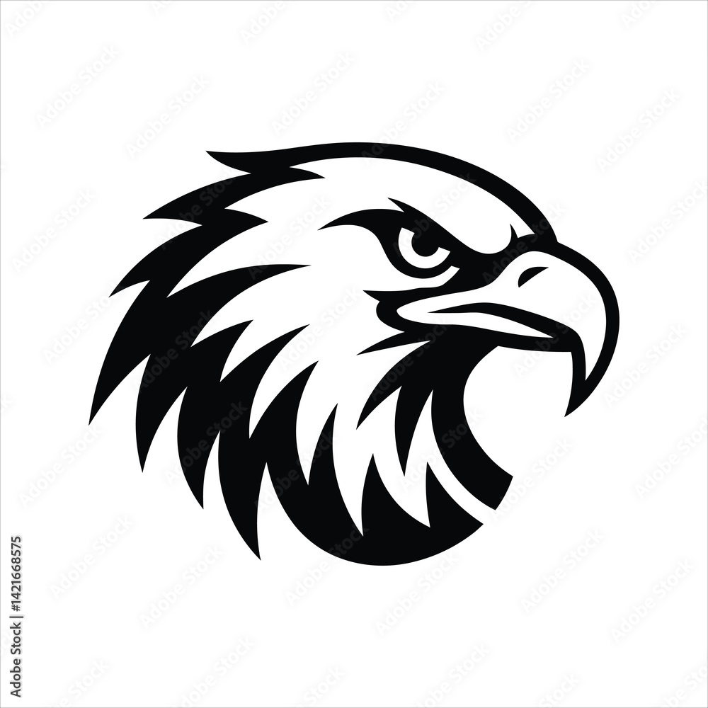 Eagle Head Silhouette – Tribal Style Predator Bird Vector Icon Eagle Head Silhouette – Tribal Style Predator Bird Vector Icon