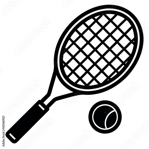 A tennis-racket-and-ball-icon 