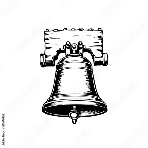 Bell illustration in vintage style representing freedom and celebration  