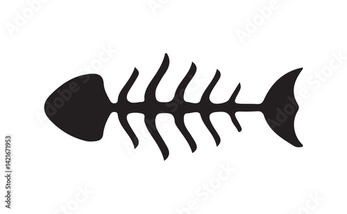 fish skeleton isolated on white