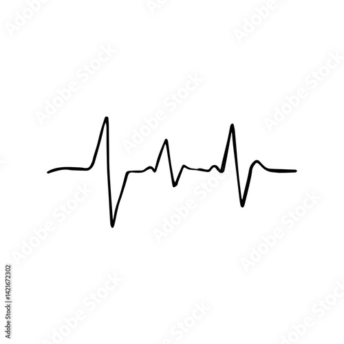 Heartbeat Line Illustration on White Background  