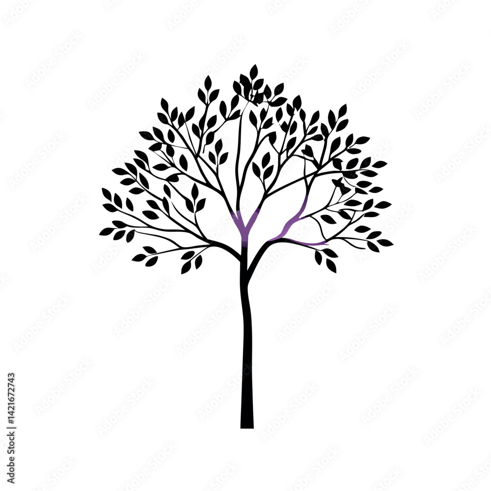 Fototapeta premium Tree-silhouette-beautiful 