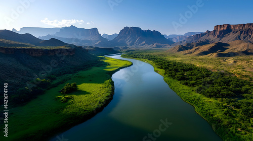 Scenic Rio Grande River in Big Bend National Park