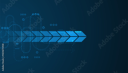 Abstract arrow direction. Business investment to success. financial data graph strategy. Technology background. High speed.