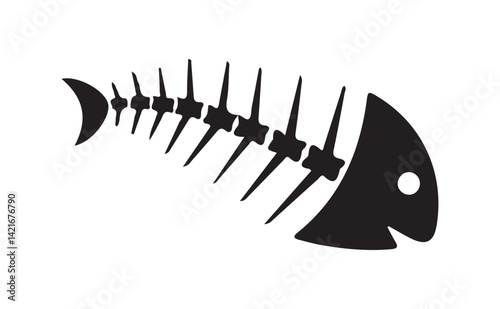 Illustration of a fish. Fish Bone Premium Illustration Vector Clip Art Collection Design with White Background.