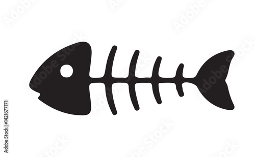 Illustration of a fish. Fish Bone Premium Illustration Vector Clip Art Collection Design with White Background.