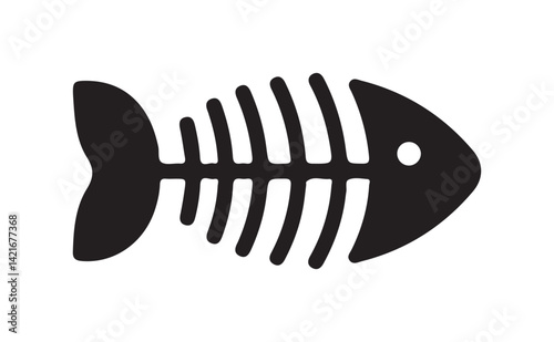 Illustration of a fish. Fish Bone Premium Illustration Vector Clip Art Collection Design with White Background.