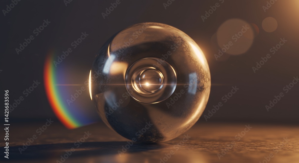 Metallic Sphere with Lens Flare Metallic Sphere with Lens Flare