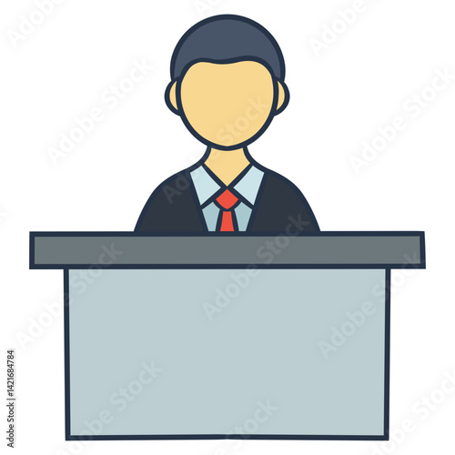 receptionist man office vector illustration