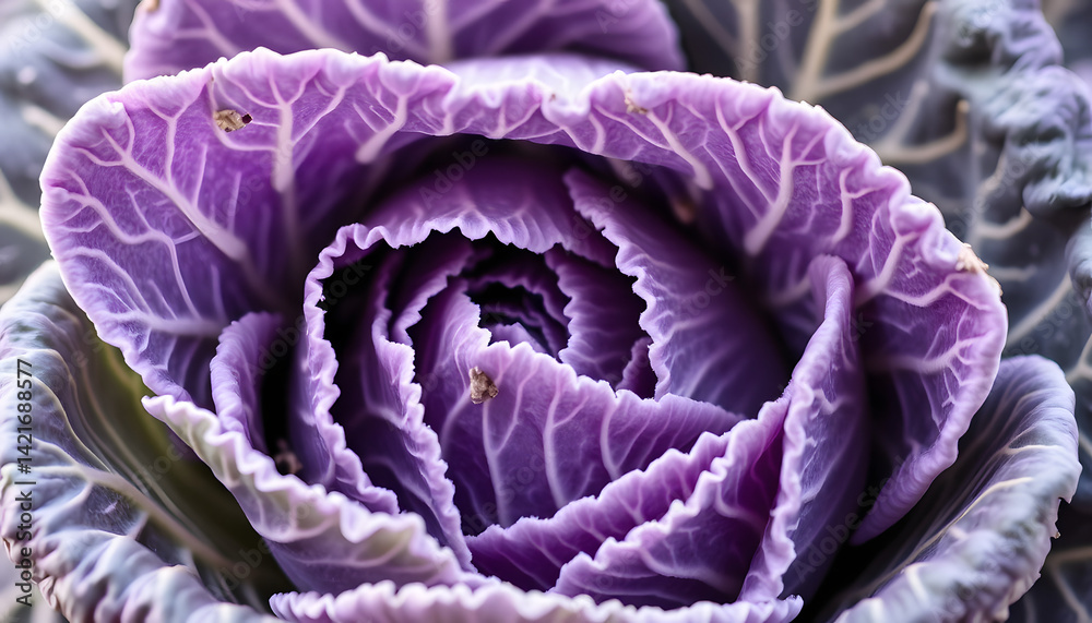 Obraz premium Cabbage texture, mindfulness theme. White tone