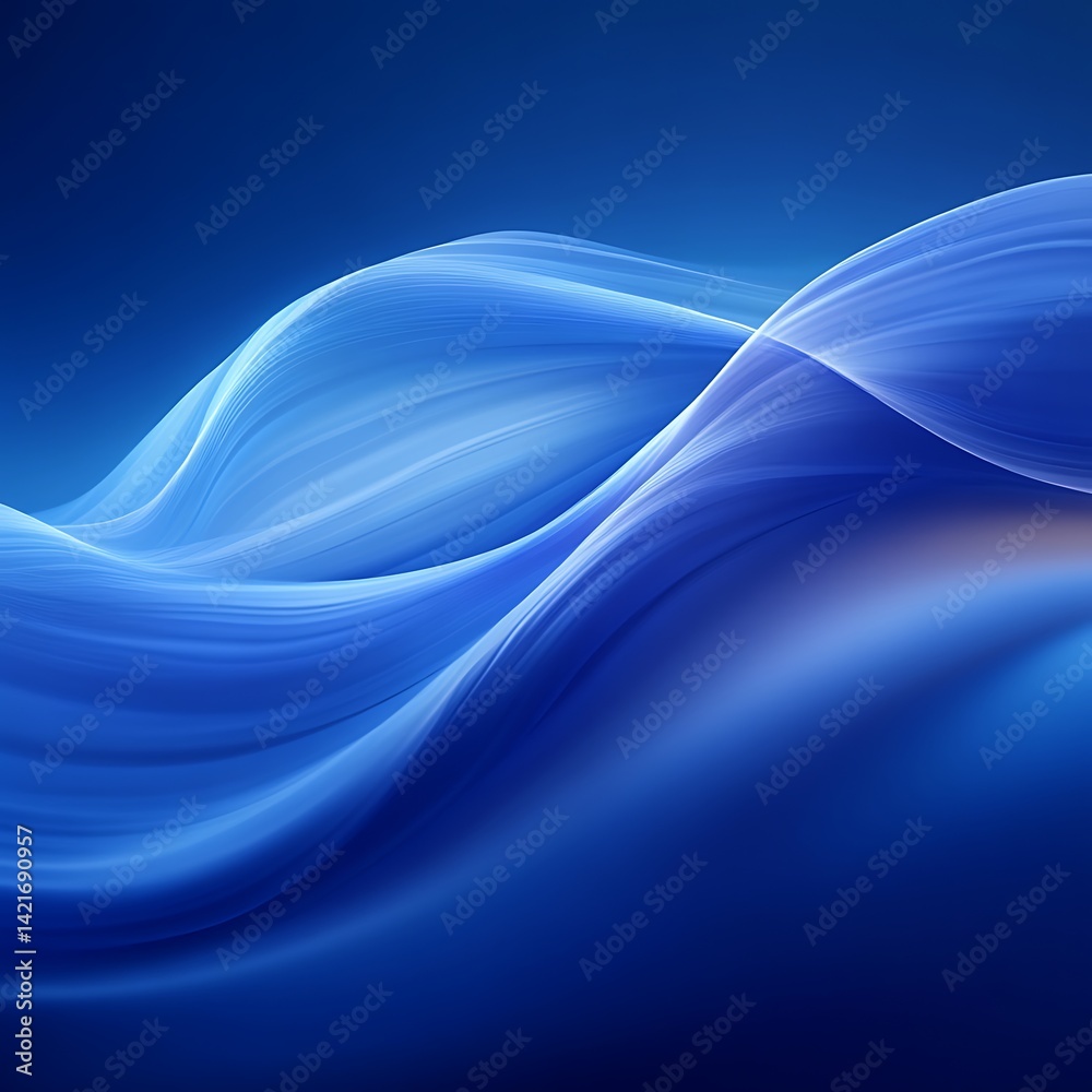 Abstract fluid dynamic motion in deep blue Abstract fluid dynamic motion in deep blue