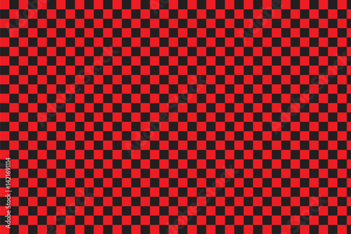 Red Checker flag transparent pattern background. Variety colorful vector checker board channel transparency texture. Empty template. Eps 10